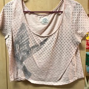 Pink polka dot crop top